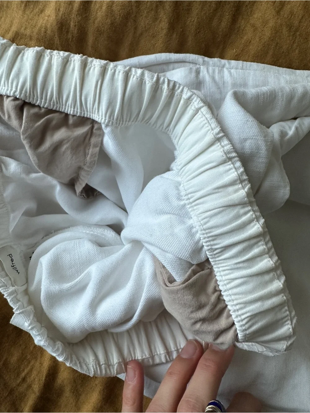 Aritzia Wilfred Lodge White Linen Drawstring Wide-Leg Pants - Picture 7 of 7